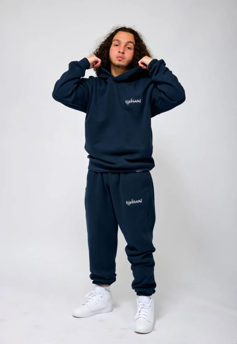Navy Blue Fleece Lined Hoodie & Joggers Set